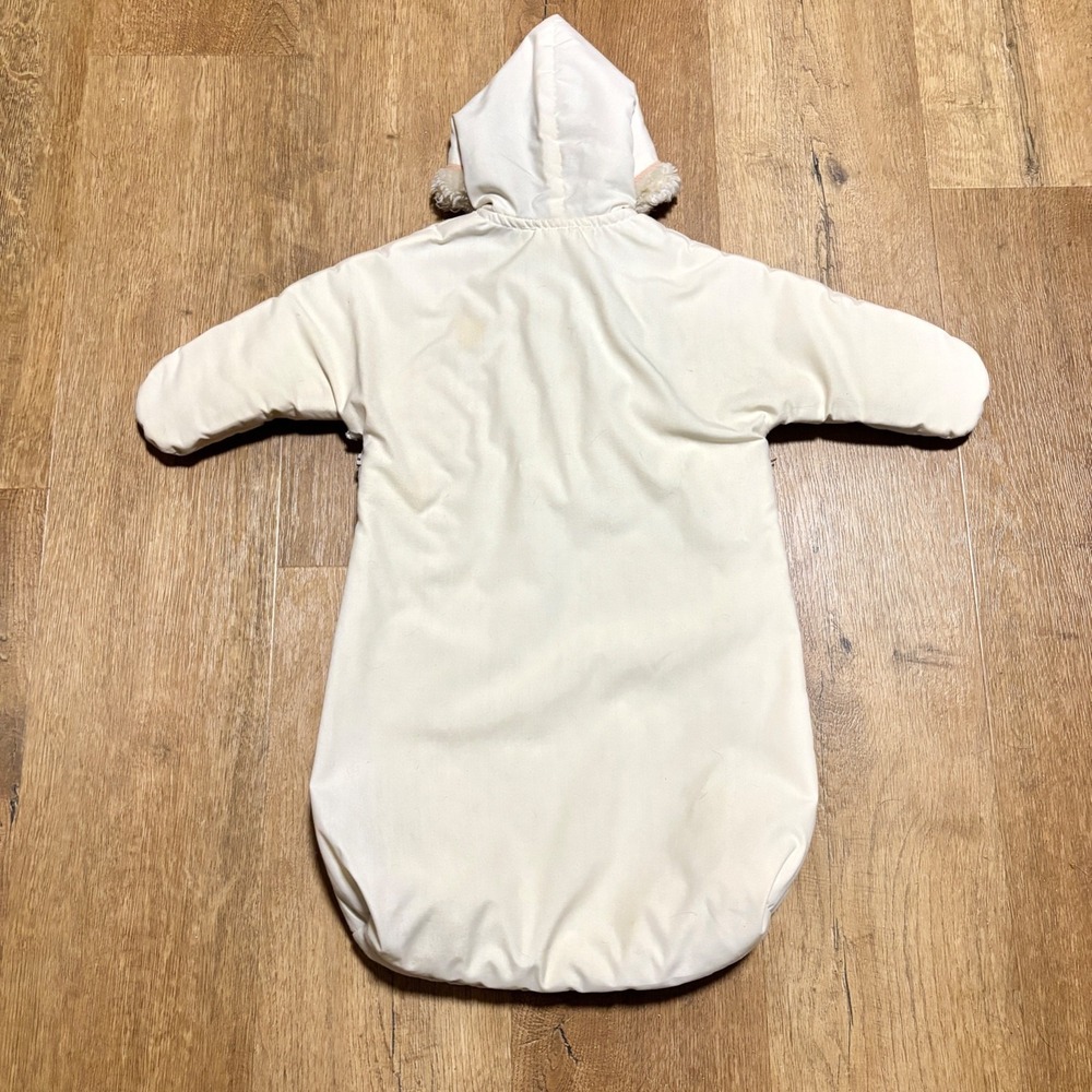 VTG Beatrix Potter Baby Bunting Snowsuit Peter Rabbit Embroidery Fur Hand Covers - Picture 11 of 13